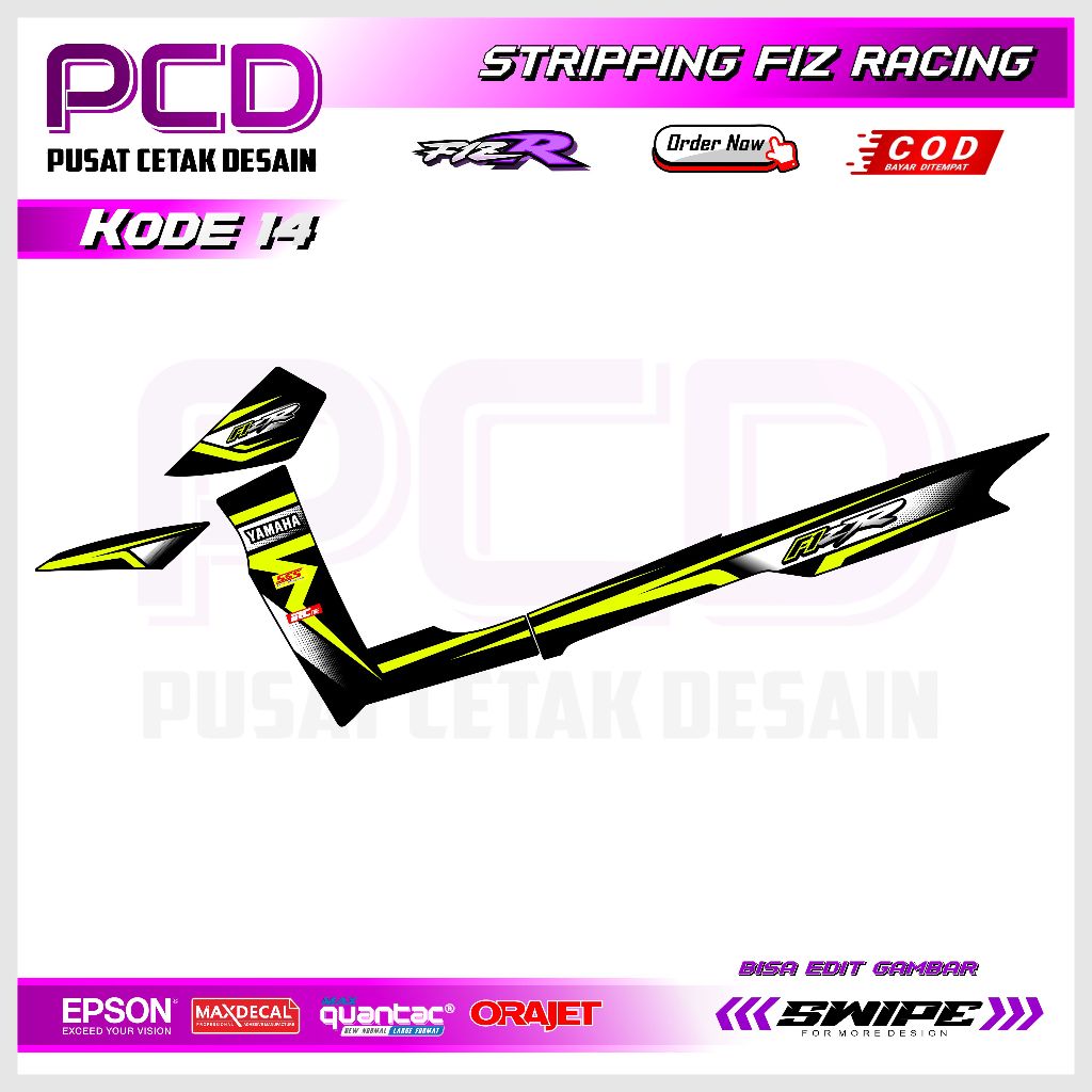 Sticker Striping FIZ R- Sticker Striping Variasi Motor FIZ R Motif ROAD RACE. FIZR.14