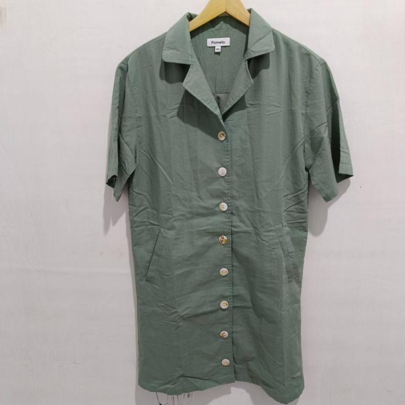 dres pomelo hijau sage preloved