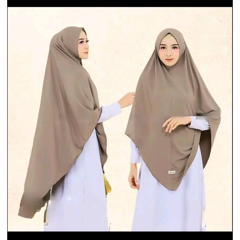 Khimar Jumbo Jersey No Pet Lancip/Kerudung Bergo Jumbo Syar'i Non Pet XXXL