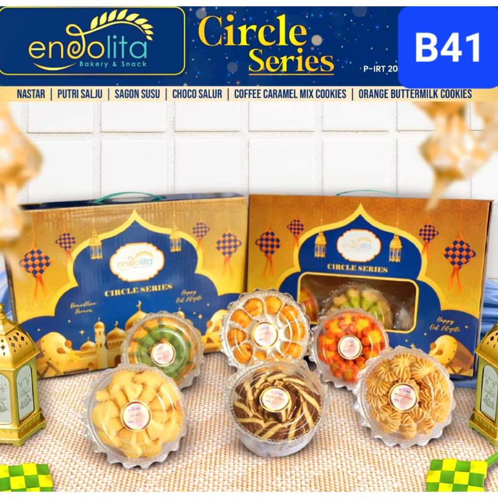 

ENDOLITA KUE KERING LEBARAN/PARCEL LEBARAN/CAKE/COOKIES IDUL FITRI/ENDOLITA CIRCLE/ENDOLITA MAKMUR/ENDOLITA ROYAL/ENDOLITA CAROL SIRUP 4+1/HAMPERS KUE KERING HALAL MURAH MERIAH