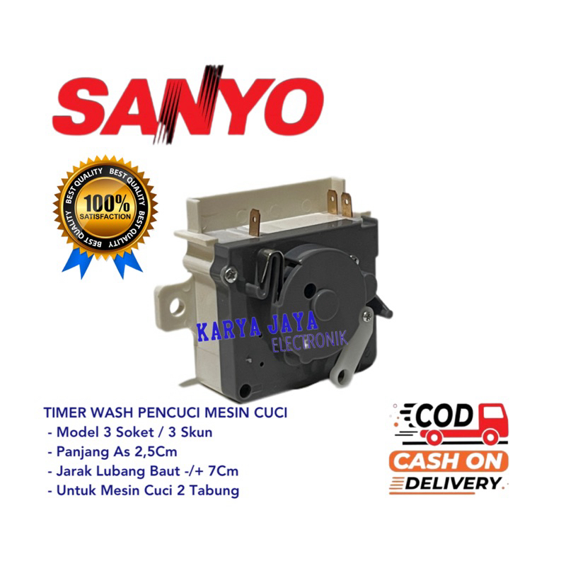 Timer Mesin Cuci SANYO Timer Wash 3 Socket Mesin Cuci Sanyo 2 Tabung