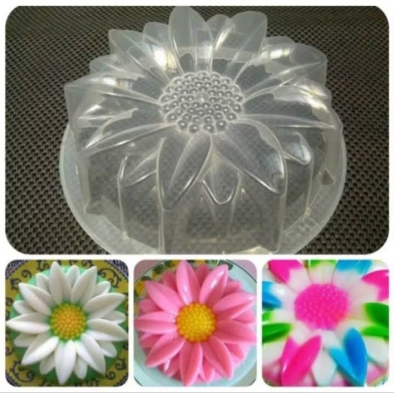 Cetakan Kue Bolu Kukus / Cetakan Puding Agar Jelly Bentuk Bunga Matahari Diameter 24 Cm Tinggi 7 Cm