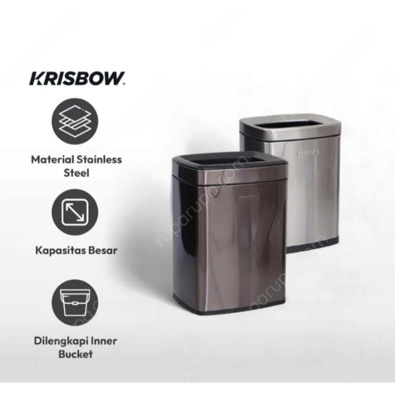 krisbow 12 ltr tempat sampah oven top-hitam