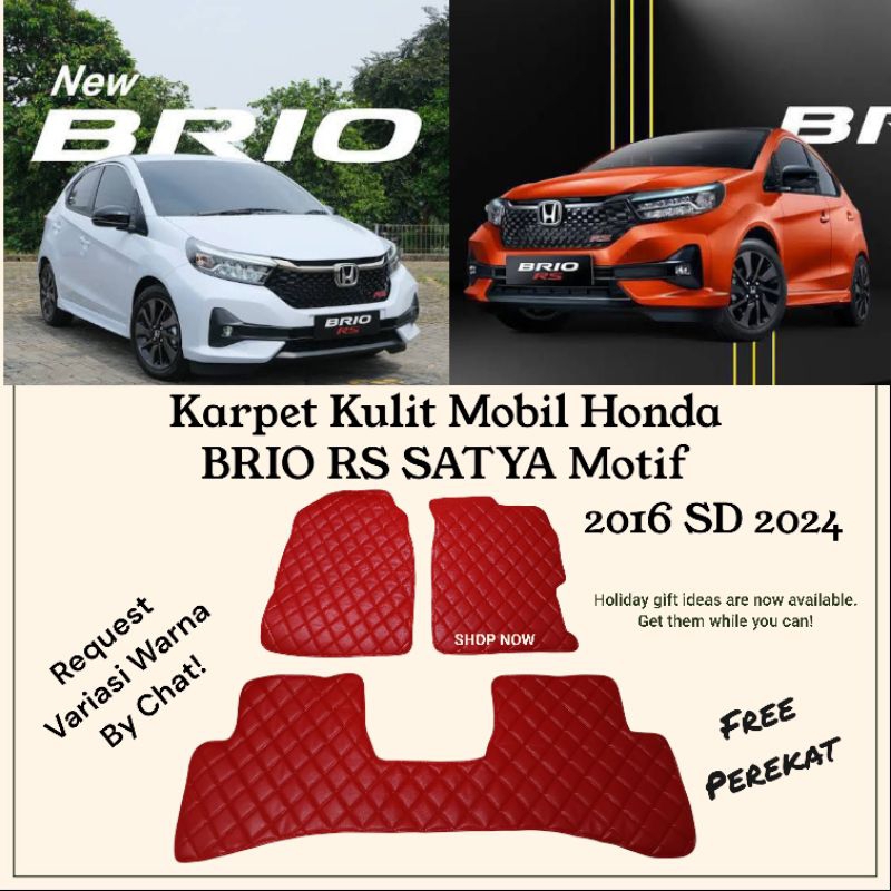 Karpet Mobil Honda BRIO RS SATYA 2016 sd 2025 Alas Lantai Pelindung Interior Kulit premium Aksesoris
