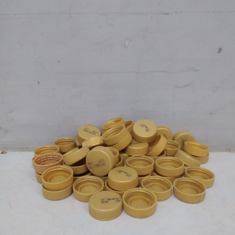 100pcs Tutup Botol Plastik Teh Pucuk Ukuran Kecil Bekas Bersih