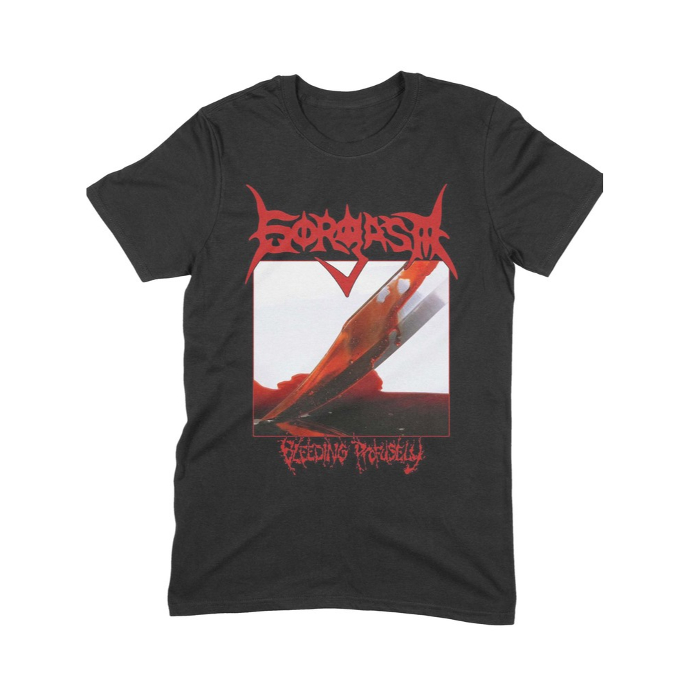 kaos gorgasm bleeding profusely hitam