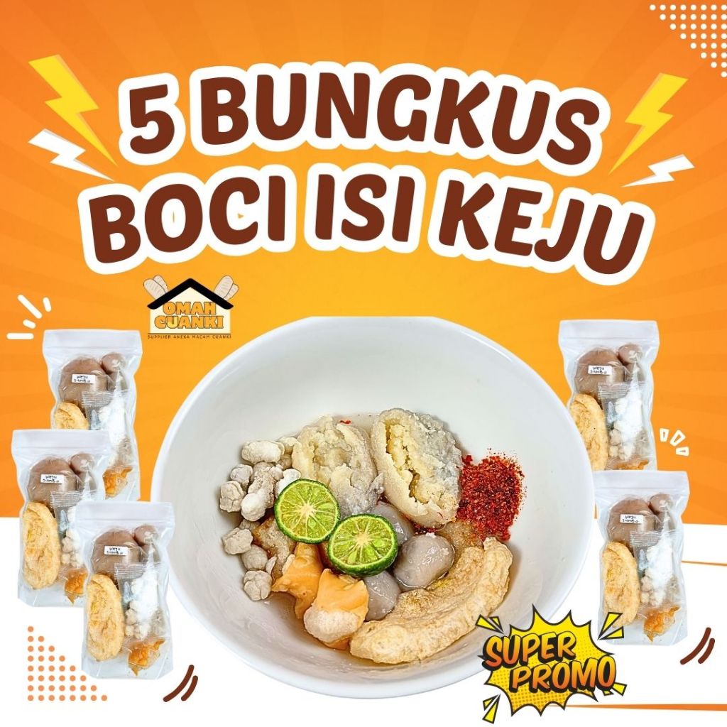 

5 BUNGKUS BOCI KEJU JUMBO KUAH KALDU - KEJU CHEDAR