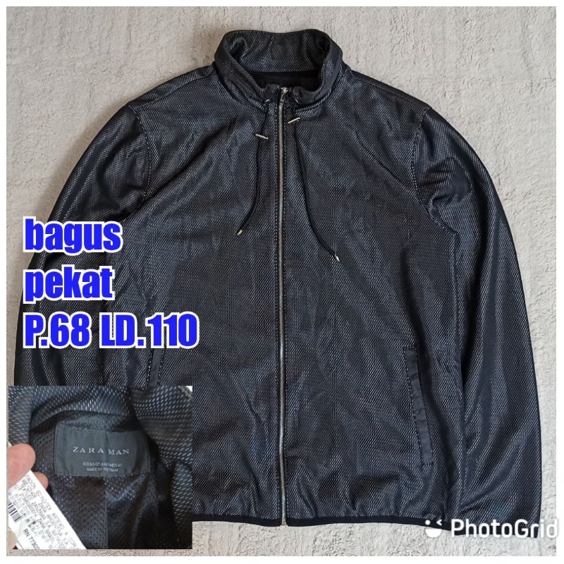 jaket work kerja casual bomber metallic silver outer zara man