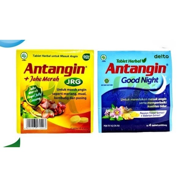 ANTANGIN per strip JRG TABLET DAN ANTANGIN GOOD NIGHT TABLET - MEREDAKAN MASUK ANGIN, MUAL, KEMBUNG,