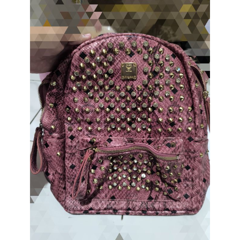 tas ransel wanita eMCeM kulit ular size besar