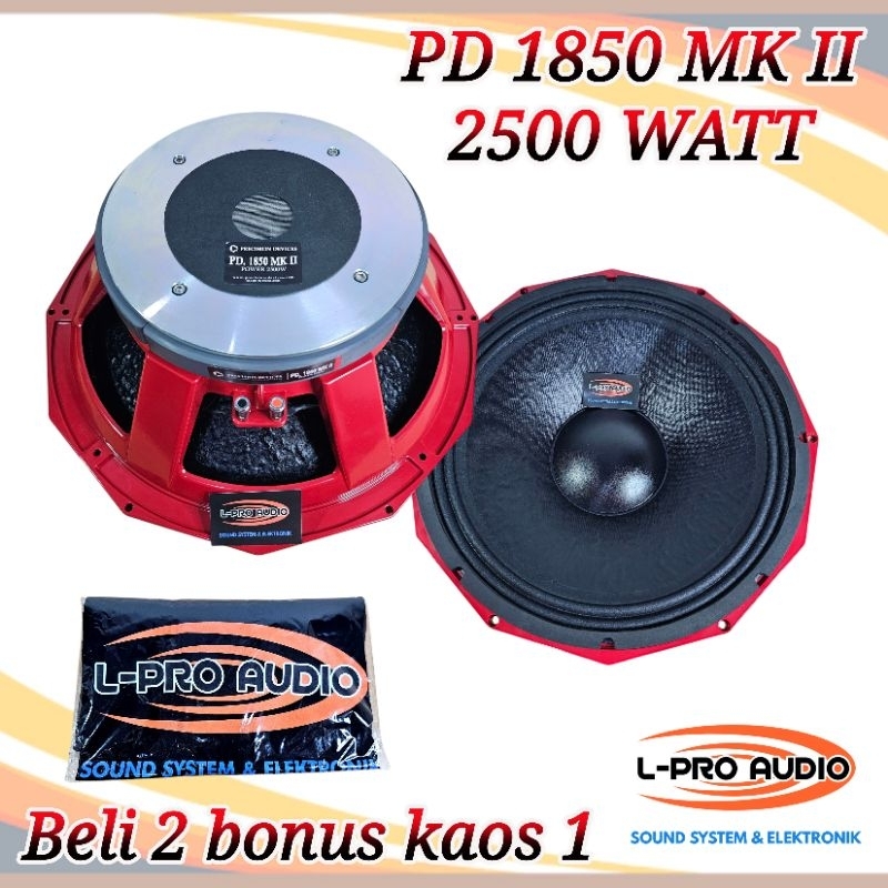 Speaker 18in PD1850 coil 5in 2500w PD 1850 Beli 2 bonus kaos L-PRO AUDIO