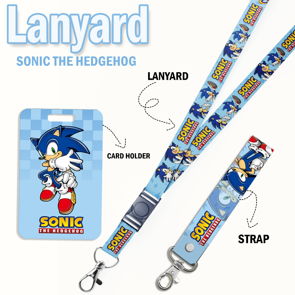 

STRAP LANYARD CARD HOLDER SONIC THE HEDGEHOG Gantungan Kunci, Handphone, ID Card