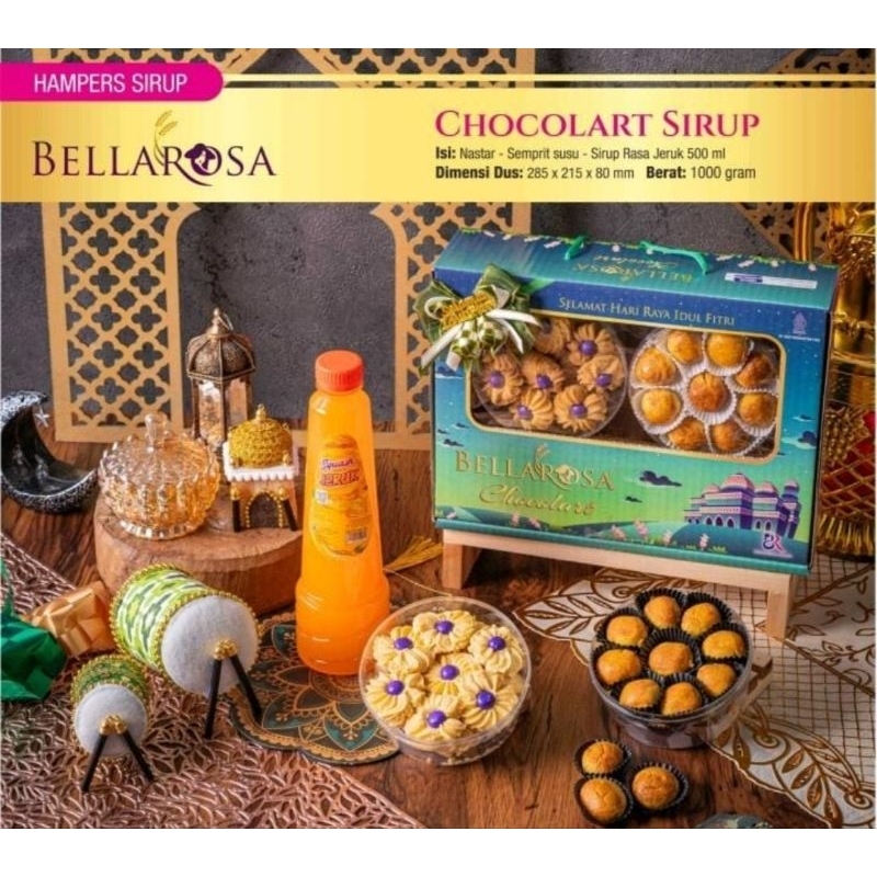 

KUE LEBARAN BELLAROSA CHOCOLART 2 KUE 1 SIRUP & KUE HAMPERS / HADIAH KADO IDUL FITRI