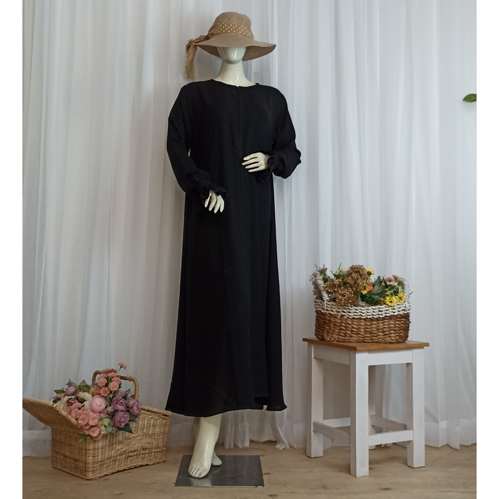 Gamis Hitam Jetblack Set Jilbab Cadar by Syafira Kids