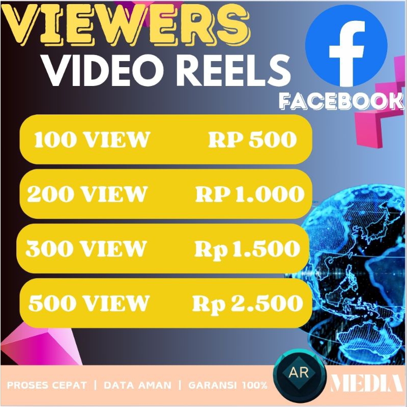 Viewers Video reels FACEBOK Permanen