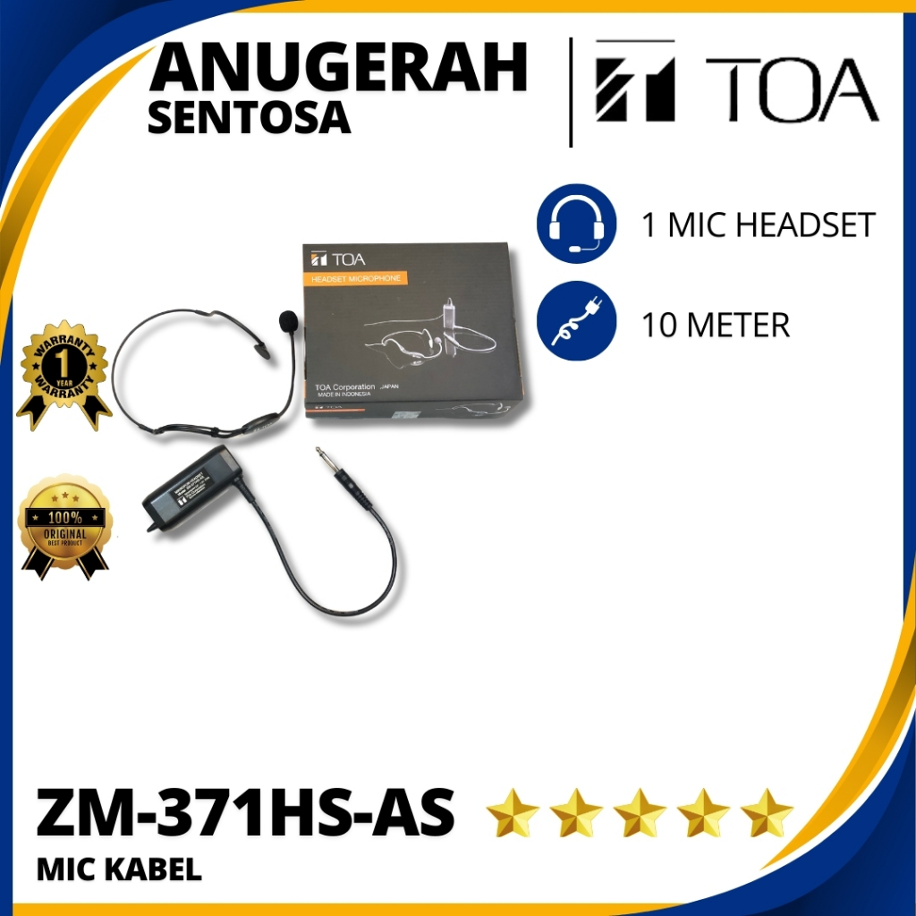 Mic Wireless Toa ZM 371HS AS (Isi 1 Mic Headset) Original
