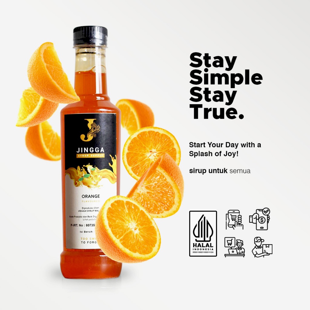 

JINGGA Orange Syrup 350 ml - Sirup Flavour Orange Untuk Coffee Mocktail Cocktail