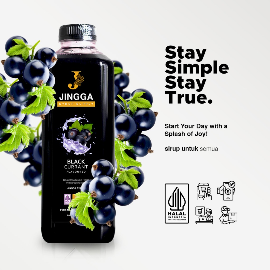 

JINGGA Blackcurrant Syrup 1000 ml - Sirup Blackcurrant Untuk Coffee Mocktail Cocktail