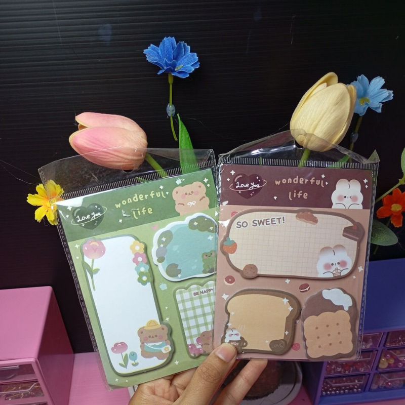 

(bukan grosir) [Aesthetic by fss.id] sticky notes/tempelan kertas/catatan/memo stick lucu