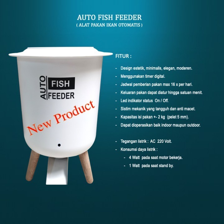 Alat Makan Ikan Otomatis Kolam Auto Fish Feeder Timer