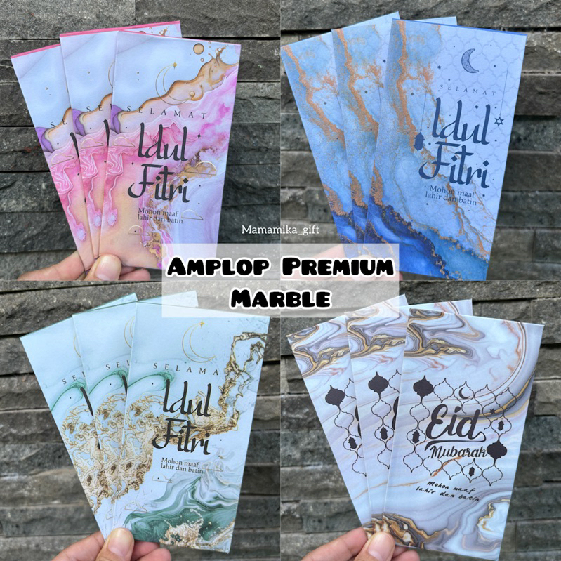 

4 PCS AMPLOP LEBARAN PREMIUM MOTIF MARBLE MARMER