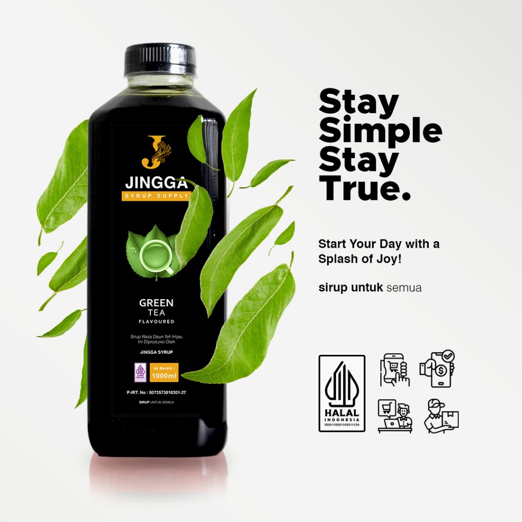 

JINGGA Matcha Green Tea Syrup 1000 ml - Sirup Matcha Green Tea Untuk Latte Pengganti Matcha Powder