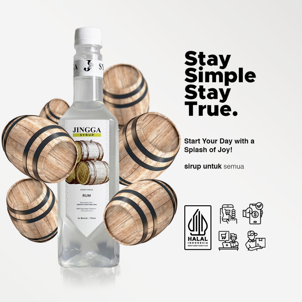 

JINGGA Rum Syrup 750 ML - Sirup Rum Halal Untuk Kopi Jingga Syrup