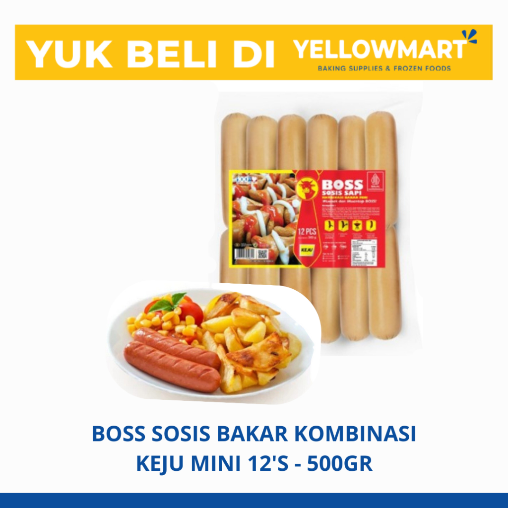 

BOSS Sosis Bakar Keju Sosis Cheese Sausage Beef 12's - 500gr