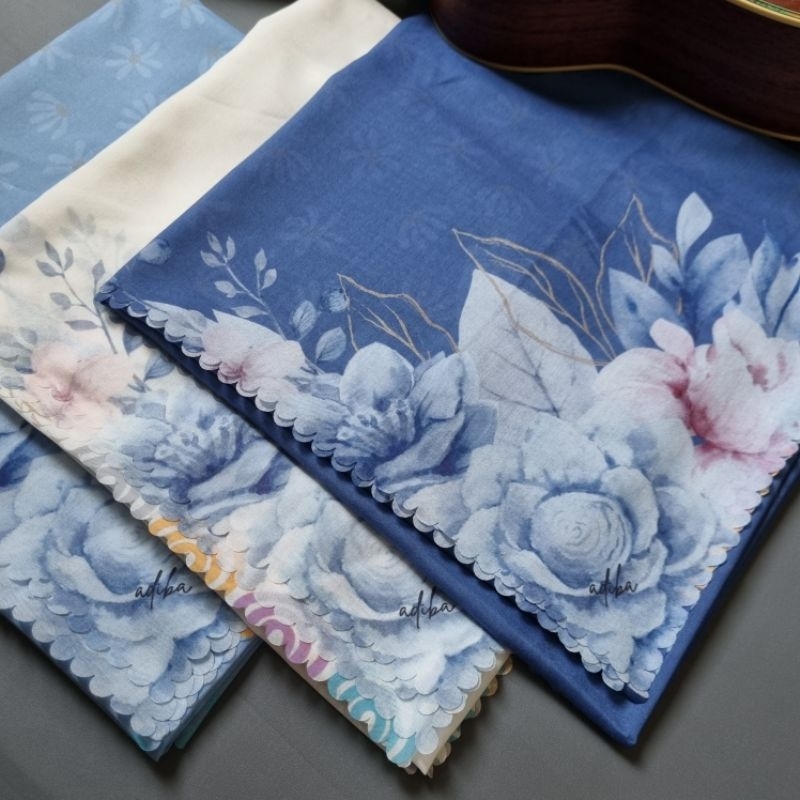 Adiba Hijab-Motif Floral Basic-Voal Hijab Segi Empat Ukuran 115 cm x 115 cm