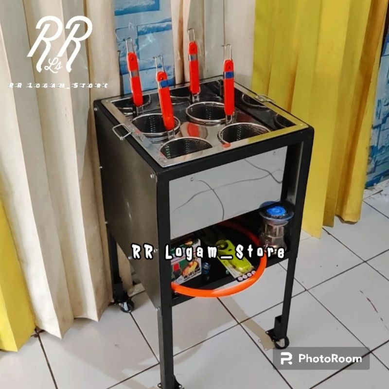 Dandang mie ayam/mie kocok 4lubang set meja