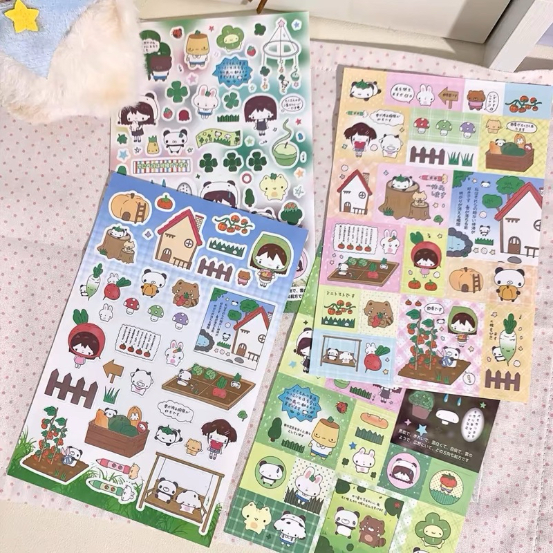 

sticker deco wk chibi girl japan animal panda food clover dekorasi journal readystock B2725