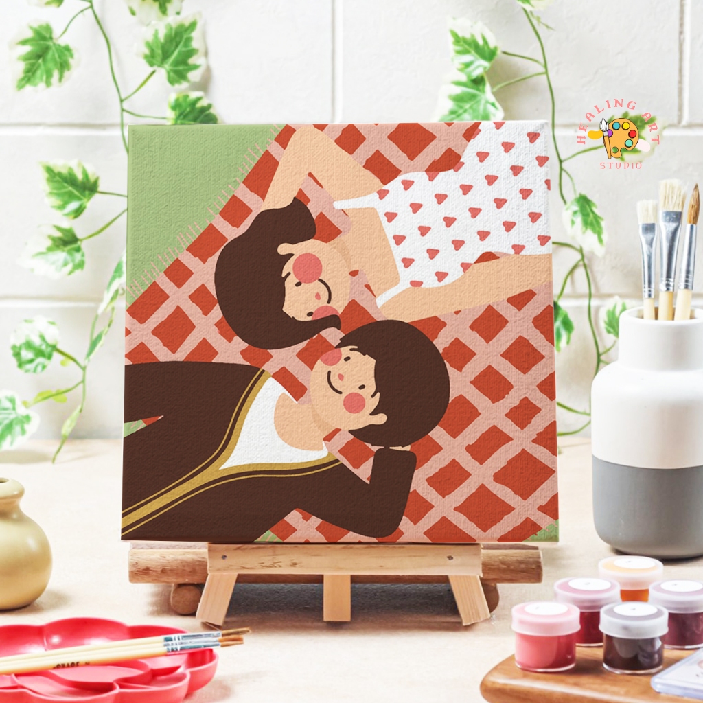 

Painting by number Kit Couple Art set Peralatan melukis anak Lukisan Pasangan Hadiah Valentine