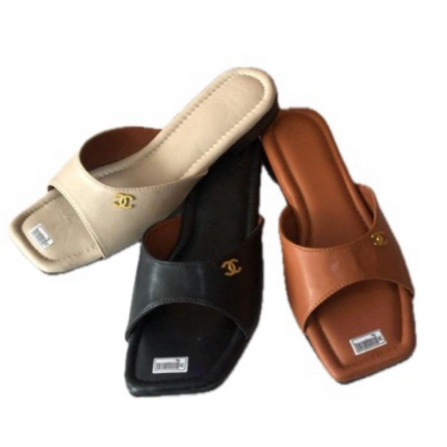Chanel Simple Flat Sandal / Sendal Teplek Wanita / Slip On / Flip Flop