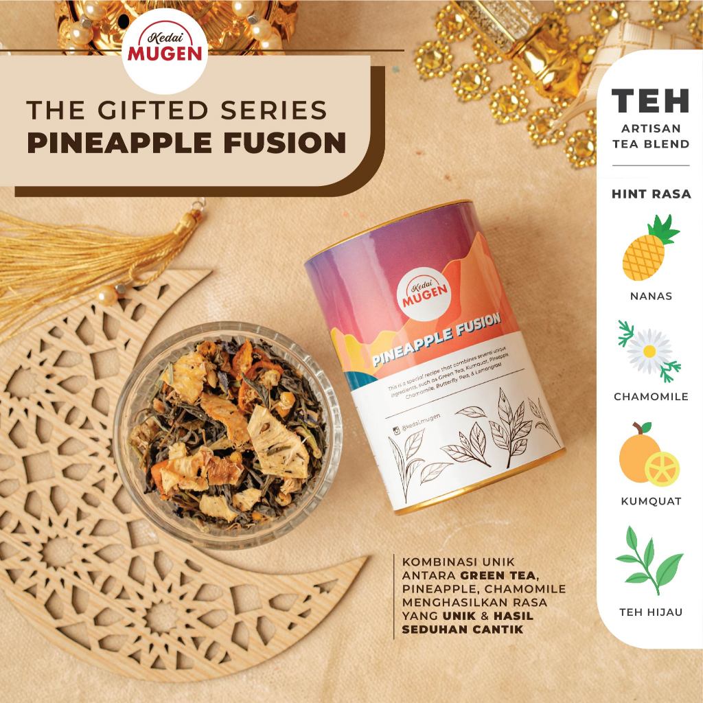 

Pineapple Fusion - Yekta - The Gifted Series - Premium Kedai Mugen Artisan Tea Blends 30g