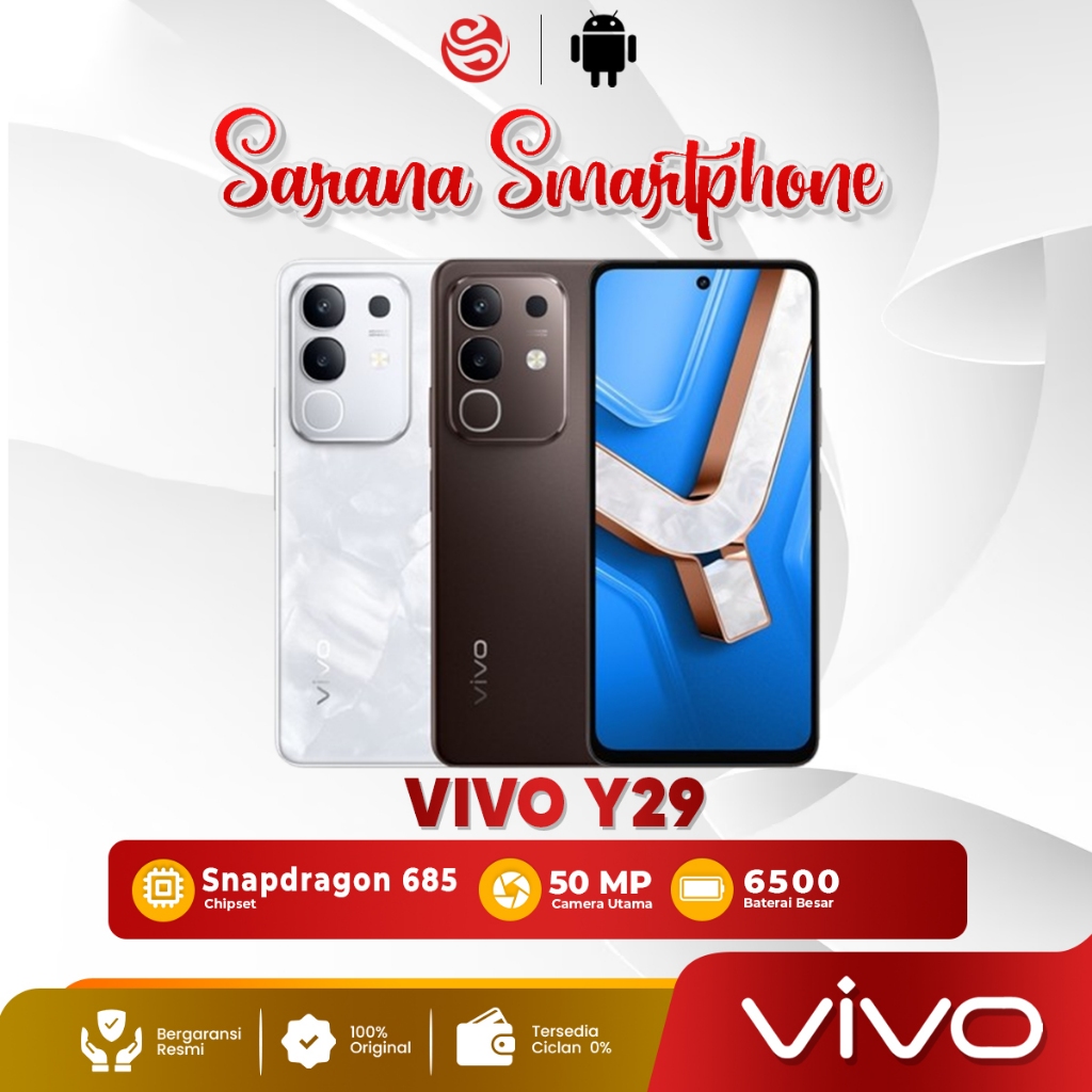 Vivo Y29 NFC 8/256GB | HP Vivo Terbaru 2025 | Smartphone Android Original | Bersegel Garansi Resmi