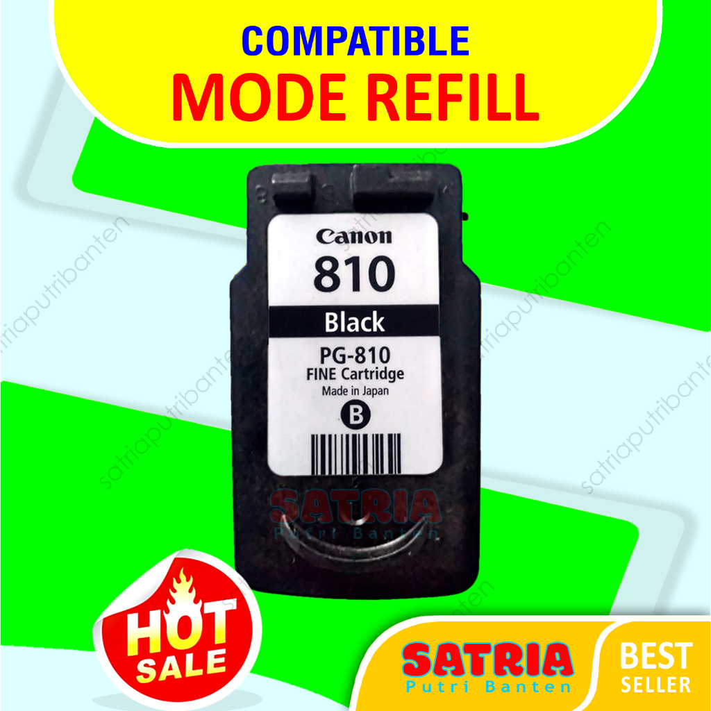 Catridge Cartridge Tinta Canon 810 PG-810 Black Refil Siap Pakai Compatible iP2770 MP287 MP237 MX357