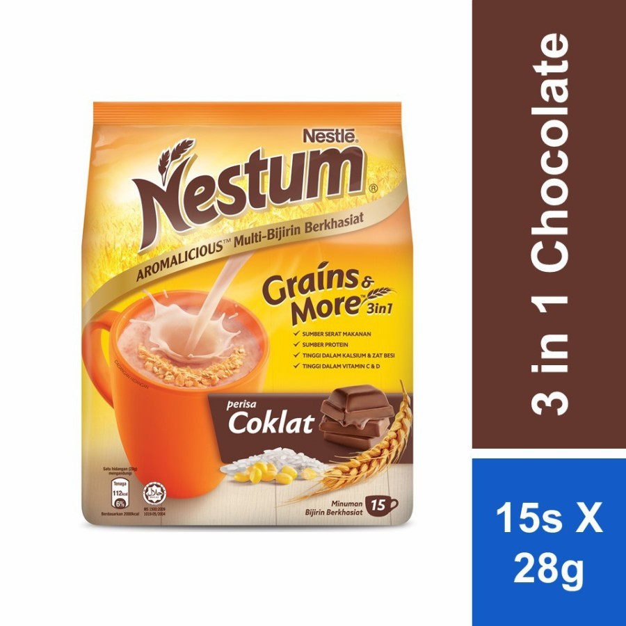 

NESTUM Grains & More 3 in 1 Cokelat Sereal Malaysia 14sachet x 28gr