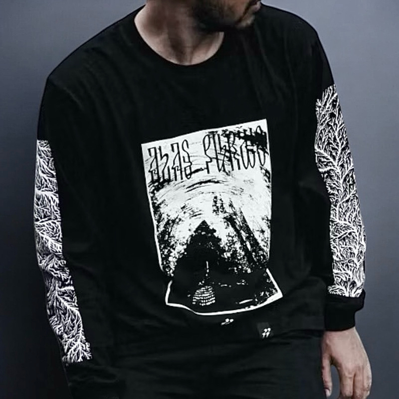 Kaos Long Sleeve alas purwo Black Rotterdamn