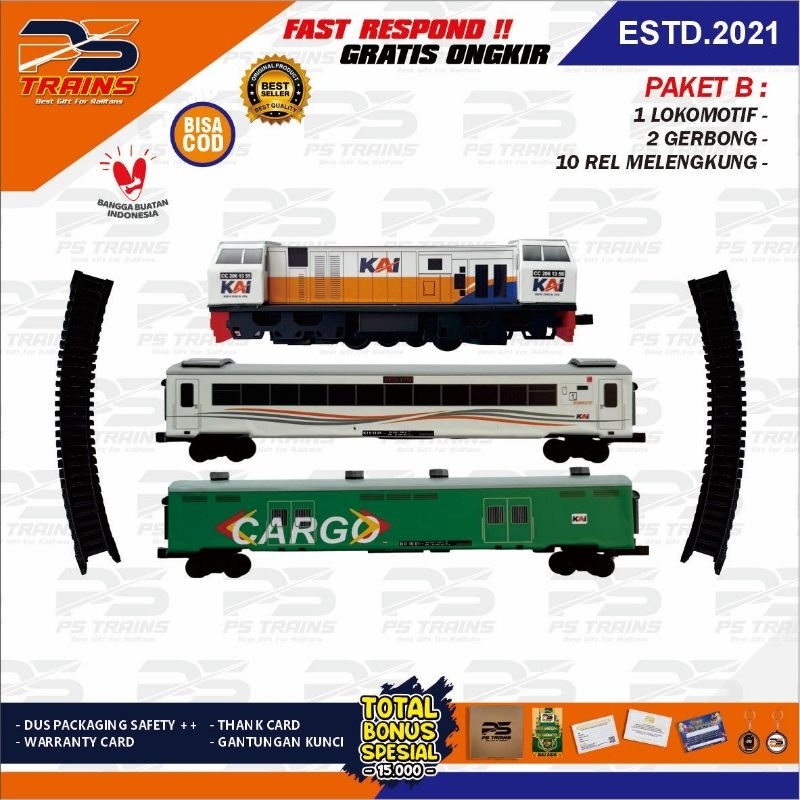 NEW  [MESIN] MAINAN KERETA API INDONESIA CC206 EKSEKUTIF MILD STEEL 2 HANDMADE by PSTRAINS