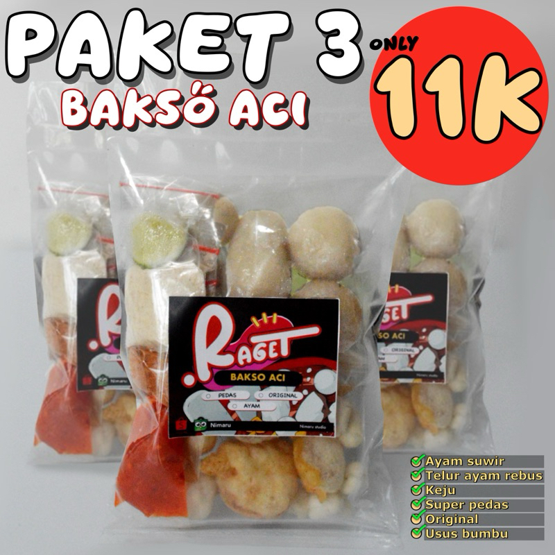 

PAKET 3 | BAKSO ACI FULL ISIAN, Dengan berbagai isian yang lezat dan nikmat