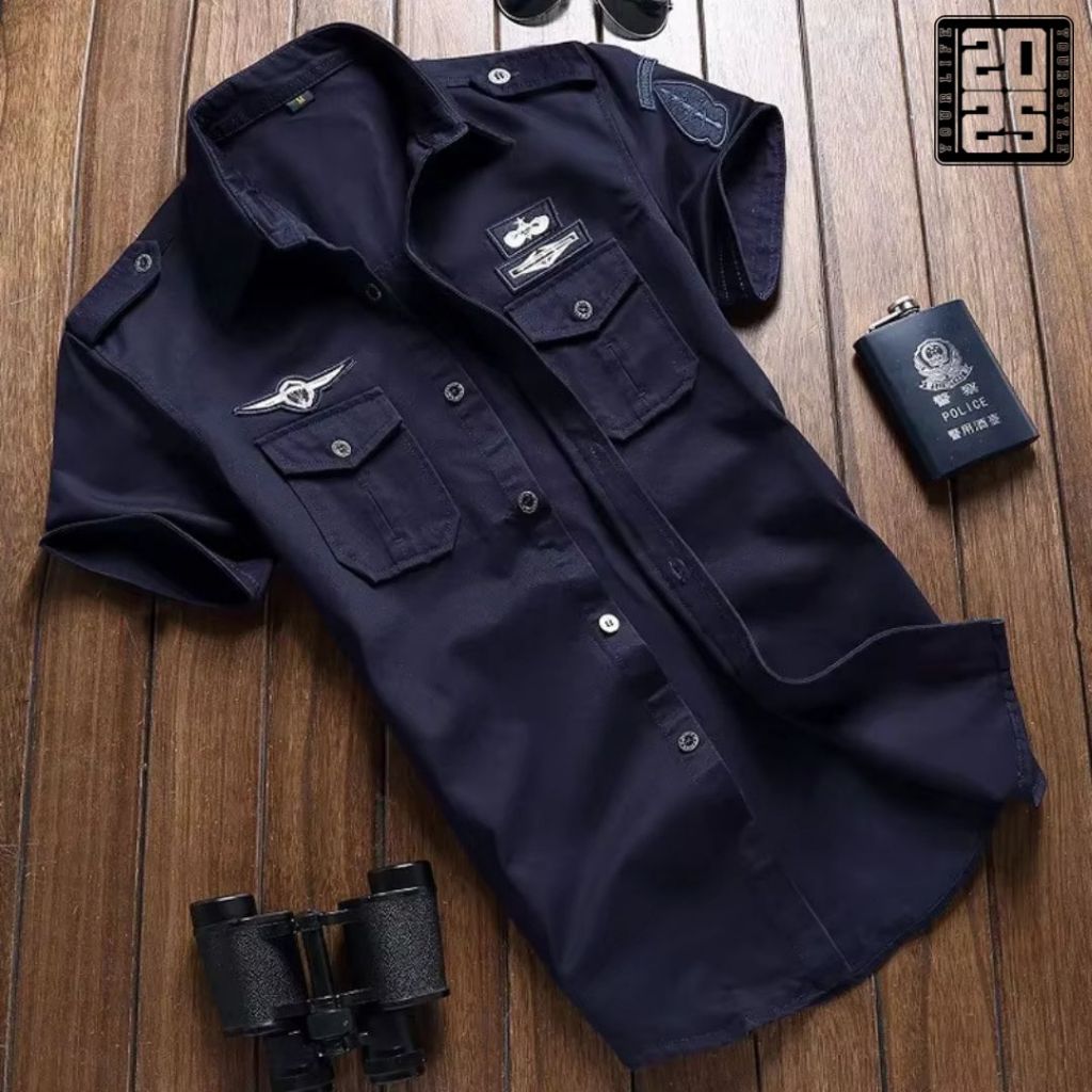 Kemeja Tactical Pria Navy Bordil / Kemeja Tactical / Kemeja Tactical Pria / Kemeja Tactical Lengan P