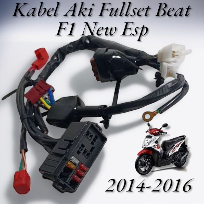 KABEL AKI FULLSET RUMAH SIKRING MOTOR HONDA BEAT FI NEW ESP K25 2014-2016