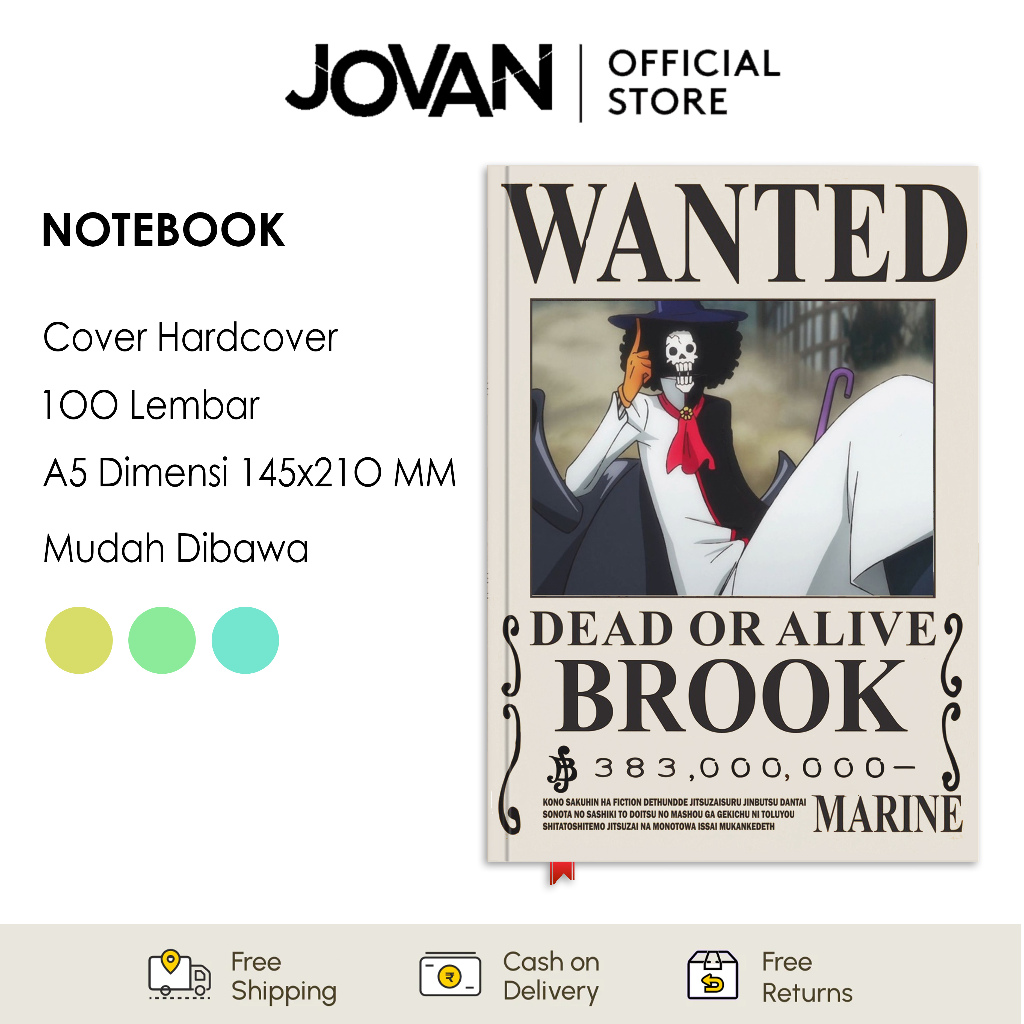

Notebook Hardcover Custom One Piece Bounty Brook Buku Tulis Catatan Note Agenda Planner Jurnal Diary Notebook Anime