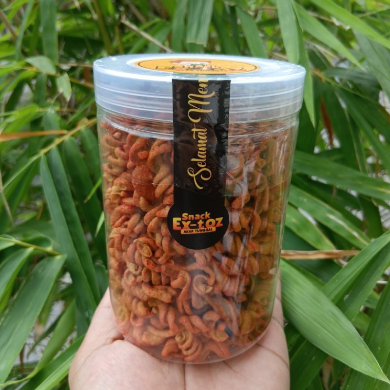 

MAKARONI SPIRAL PEDAS Ex-toz toples 750 ml 190gram | cemilan pedas