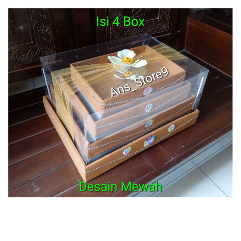 

Box Seserahan Kotak Hantaran Lamaran Pernikahan Tutup Mika Isi 4 Kotak Model Simple Murah