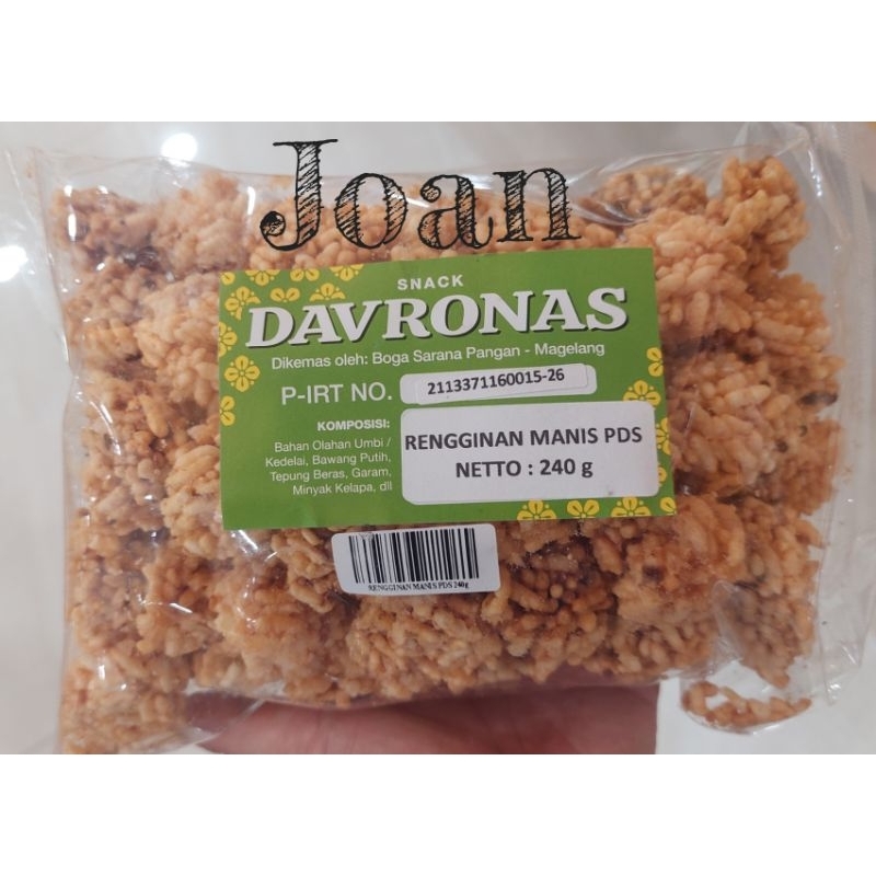 

RENGGINAN MANIS PEDAS 240gr Davronas / Camilan & Oleh Oleh Khas Magelan Jogja Solo