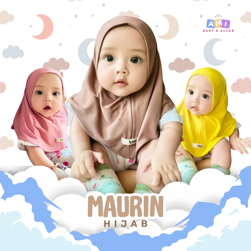 Jilbab Bayi 0 6 12 Bulan Premium lembut - Kerudung Muslimah Bahan Jersey | Maurin