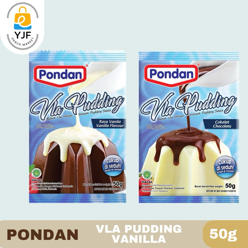 

Pondan Vla Pudding Instan / Bubuk Powder Vla Puding Instan Vanila / Coklat - 50g