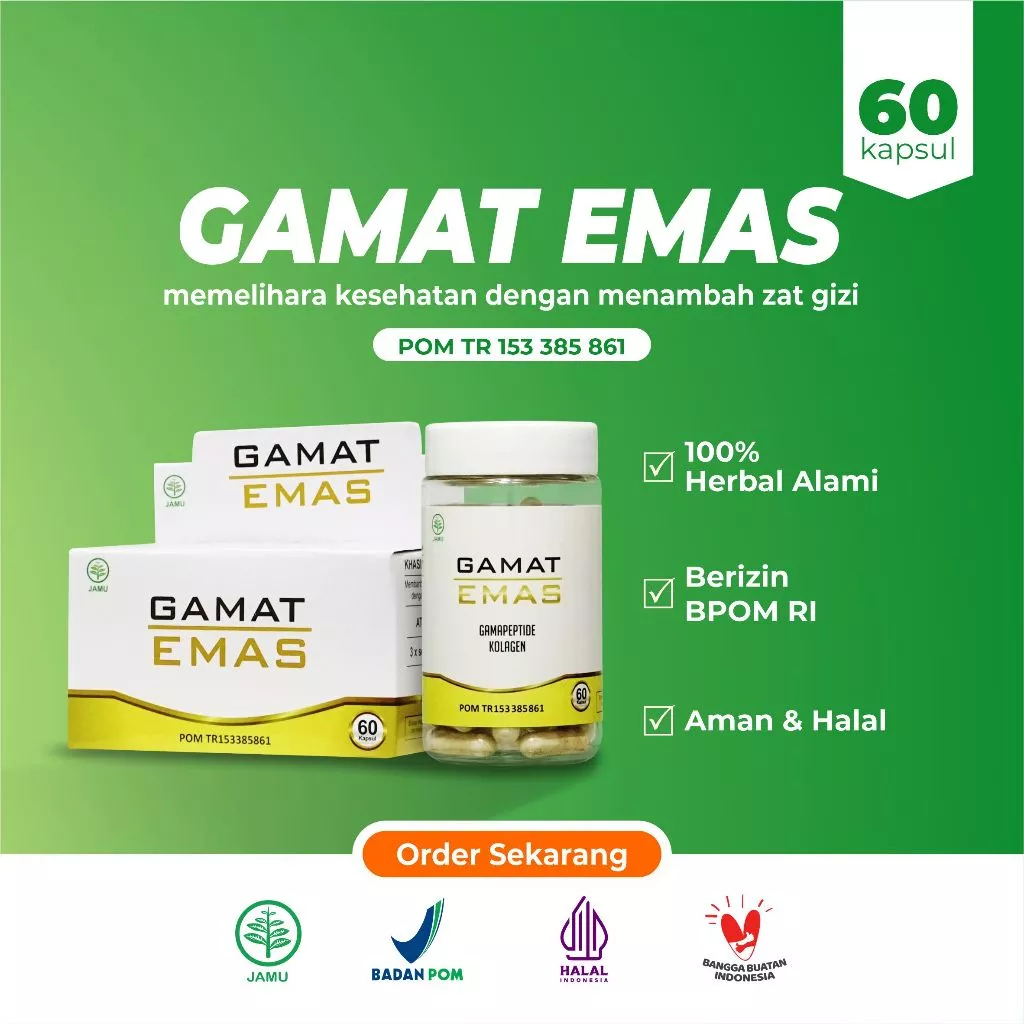 Gamat Emas Al Afiat 60 Kapsul Mengandung Kolagen Untuk Regenerasi Sel Kulit Rusak