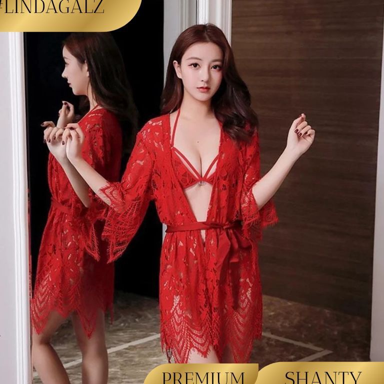 KODE G33C LindaGalz SHANTY Pakaian Tidur Wanita Dewasa Kimono Set lingerie Sexy Jumbo 123 Sexy Linge